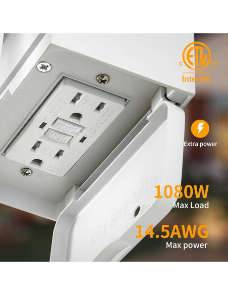 Luz de Porche YISURO con Toma GFCI y Sensor de Movimiento