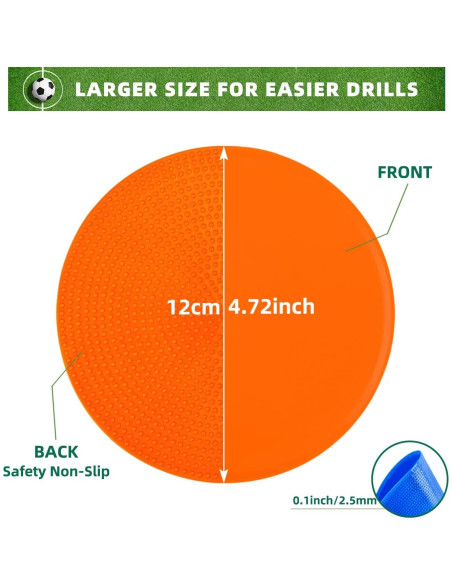 Marcadores de Suelo de Goma Antideslizantes Aryjmz 12 cm - 24 Piezas