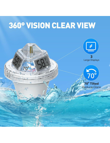Termómetro Digital Inalámbrico RAINPOINT para Piscina 20.32cm