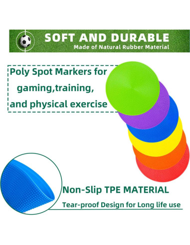 Marcadores de Suelo de Goma Antideslizantes Aryjmz 12 cm - 24 Piezas