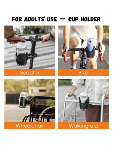 Bandeja de bocadillos desmontable LUFFCABO con portavasos negro