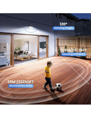 Luces Solares CLAONER con Sensor de Movimiento 800 Lúmenes