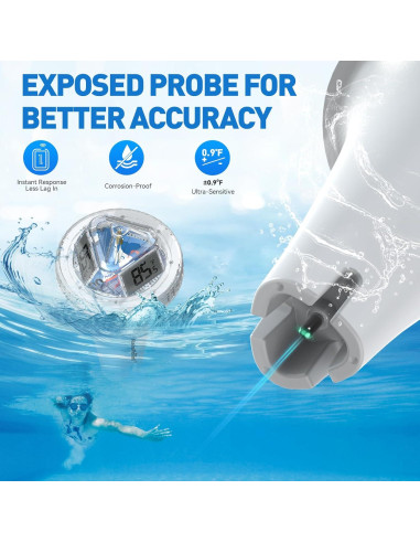 Termómetro Digital Inalámbrico RAINPOINT para Piscina 20.32cm