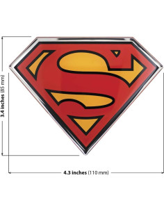 Calcomanía de Auto Fan Emblems Superman Cromo 11.18x8.64cm 2