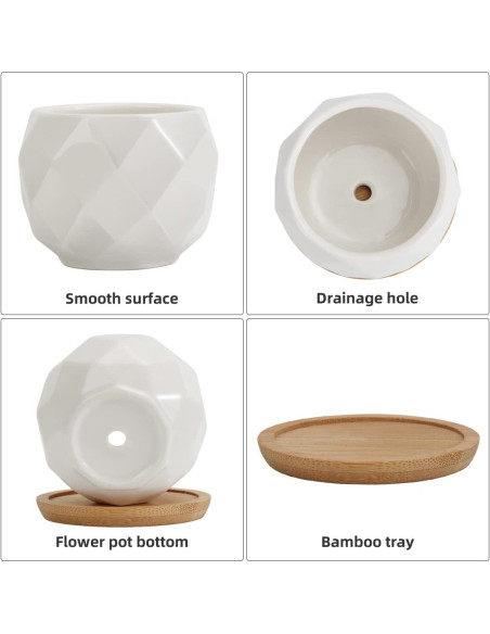 Macetas Suculentas ZOUTOG 12 Piezas Cerámica 6.35 cm
