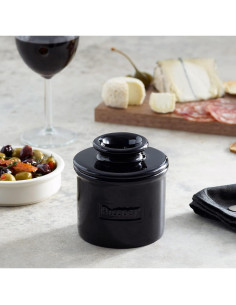 Butter Bell Crock Cerámica Francesa L. Tremain Negro 0.13kg 2