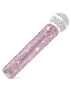 Cubierta de Mango de Micrófono Facmogu Glitter Rosa - Universal