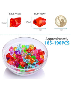 180 Gemas de Plástico Multicolores TeeLiy para Decoración 2