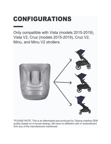 Soporte para Tazas de Cochecito Taheng Gris Semi Transparente