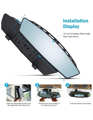 Espejo Retrovisor Panorámico Verivue 30.5x7.6 cm Antirreflejo