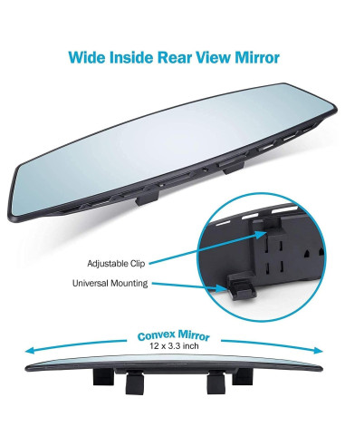 Espejo Retrovisor Panorámico Verivue 30.5x7.6 cm Antirreflejo