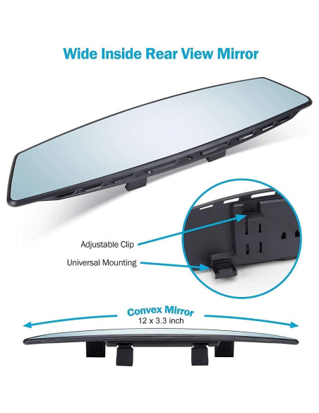 Espejo Retrovisor Panorámico Verivue 30.5x7.6 cm Antirreflejo