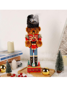 Cascanueces de Madera Joliyoou Oso Tambor 35.56 cm Decoración 2