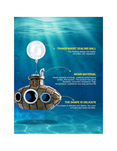 Decoración de Acuario Submarino Flotante SARDVISA 12.4 cm