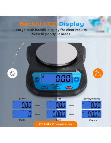 Báscula Digital Bonvoisin 600g x 0.01g Pantalla LCD