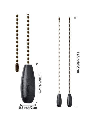 Extensores de Cadenas de Tirar de Madera Boao 8 Piezas 35 cm Negro