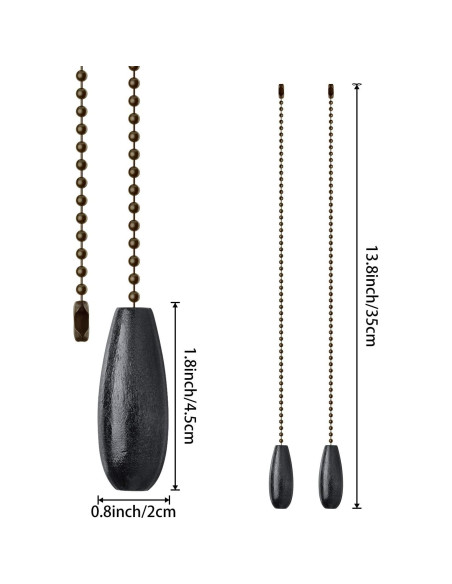 Extensores de Cadenas de Tirar de Madera Boao 8 Piezas 35 cm Negro