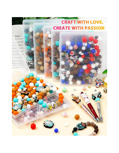 Kit de Cuentas de Silicona FIVEIZERO 112 Piezas Negro Verde