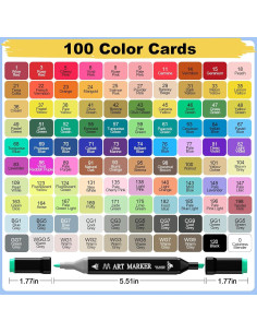 Juego de 100 Marcadores de Alcohol Atdoall Doble Punta 2