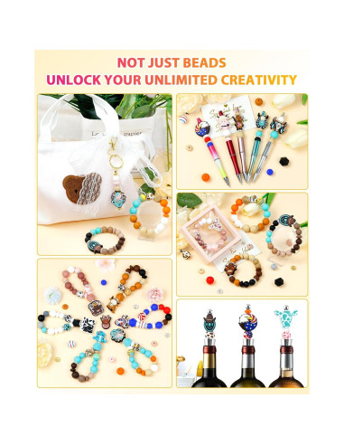 Kit de Cuentas de Silicona FIVEIZERO 112 Piezas Negro Verde