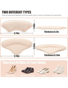 4 Pares Almohadillas para Talones Comfowner Antideslizantes 2