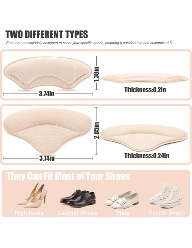 4 Pares Almohadillas para Talones Comfowner Antideslizantes