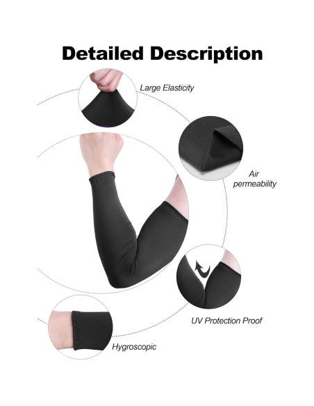 Mangas de Protección Solar UV Bememo 16 Pares Unisex