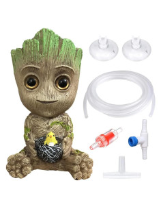 Adorno Acuario SLOCME Groot con Burbujas de Aire y Accesorios