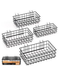 Juego de 4 Cestas Cuadradas INCLY para Tablero Perforado