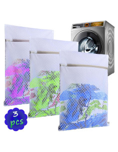 Paquete de 3 Bolsas de Malla Syhskhy para Lavadora 30x40 cm