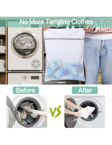 Paquete de 3 Bolsas de Malla Syhskhy para Lavadora 30x40 cm