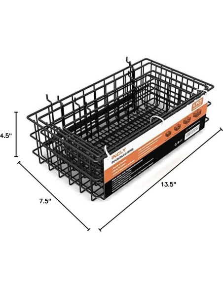 Juego de 4 Cestas Cuadradas INCLY para Tablero Perforado
