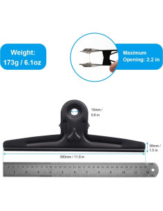 Clips Bulldog Extra Grande Coideal 30 cm Acero Inoxidable 2 Pcs 2