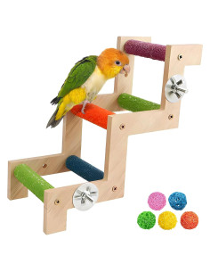 Escalera de Madera Natural Hamiledyi para Aves 17.94x10cm