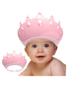 Gorro de Ducha para Bebé Rosa - Visor Protector Ajustable
