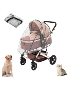 Cubierta de Lluvia para Carrito de Mascotas EVA - Plegable y Transparente