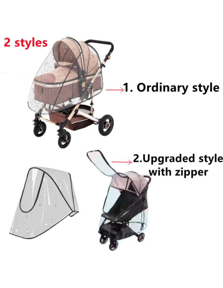 Cubierta de Lluvia para Carrito de Mascotas EVA - Plegable y Transparente