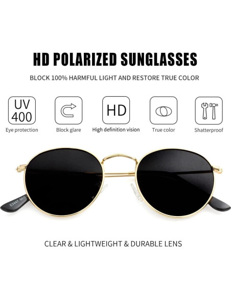 Gafas de sol polarizadas Kursan redondas metal 50mm espejo