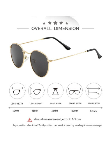 Gafas de sol polarizadas Kursan redondas metal 50mm espejo