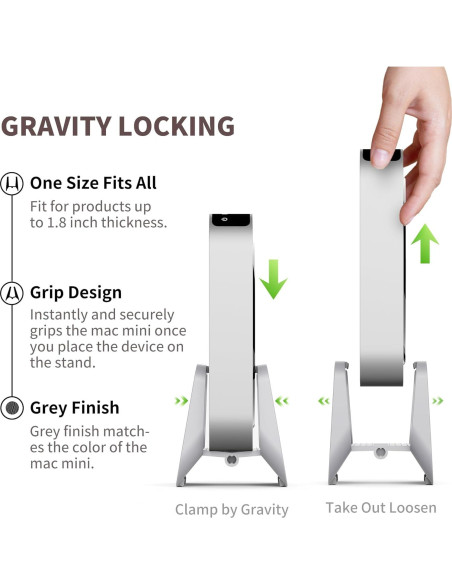 Soporte Vertical ABS para Mac Mini 2010-2024 - Gris