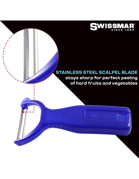 Pelador Y Swissmar Azul con Cuchilla de Acero Inoxidable