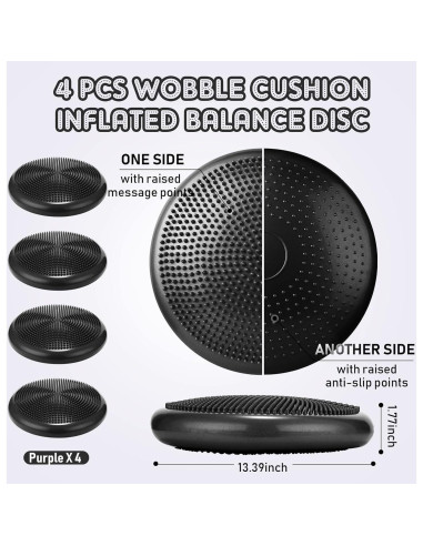 Almohadilla de Equilibrio Inflable Jerify - 4 Pcs, 34 cm, PVC