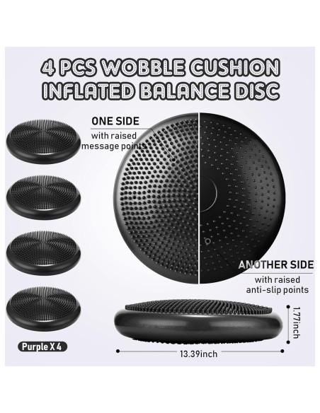 Almohadilla de Equilibrio Inflable Jerify - 4 Pcs, 34 cm, PVC
