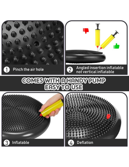Almohadilla de Equilibrio Inflable Jerify - 4 Pcs, 34 cm, PVC