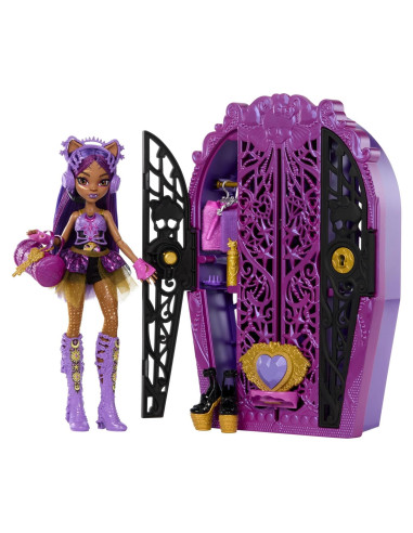 Muñeca Clawdeen Wolf Monster High Skulltimate Secrets con armario y 19 sorpresas
