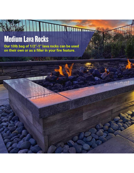 Roca de Lava Mediana American Fireglass 4.54 kg para Fogón