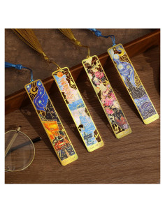 4 Marcadores de Metal con Borlas Emmoolife - Pintura al Óleo