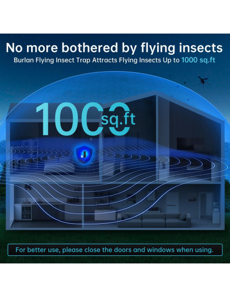 Trampa de Insectos Voladores BURLAN 2PC con Luz UV 9W y 20 Recargas