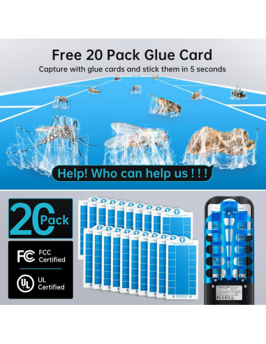 Trampa de Insectos Voladores BURLAN 2PC con Luz UV 9W y 20 Recargas