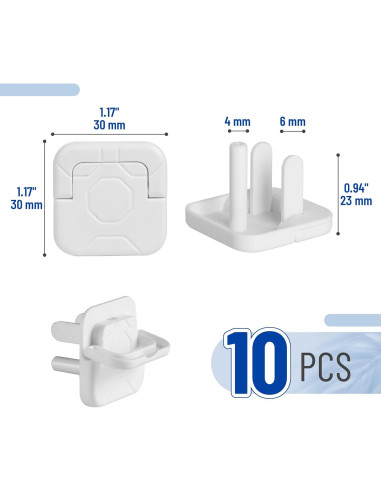 Cubiertas de Enchufe Bates - Protección Infantil, Paquete de 10